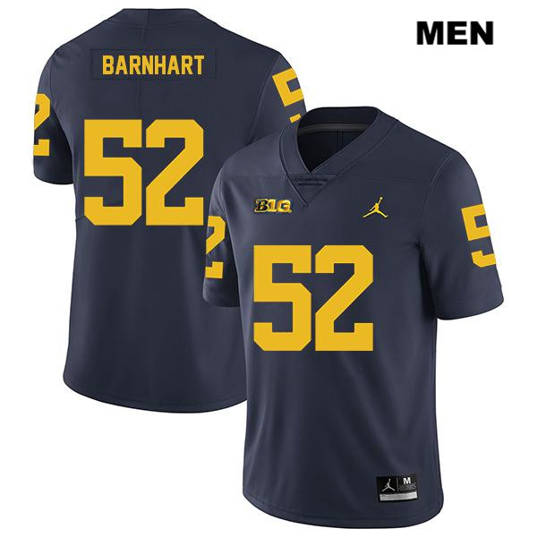 Men's NCAA Michigan Wolverines Karsen Barnhart #52 Navy Jordan Brand Authentic Stitched Legend Football College Jersey VI25F83HZ